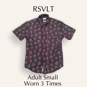 RSVLTS Black and Red Short-Sleeve Button-Up Shirt - Star Wars Print